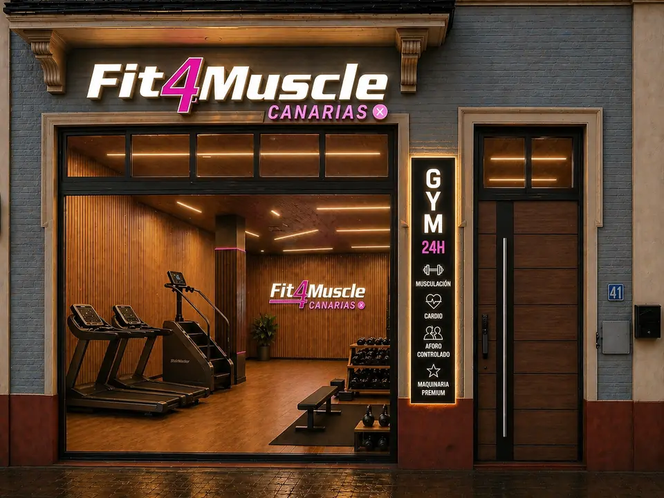 Fachada del gimnasio Fit4Muscle en San Mateo